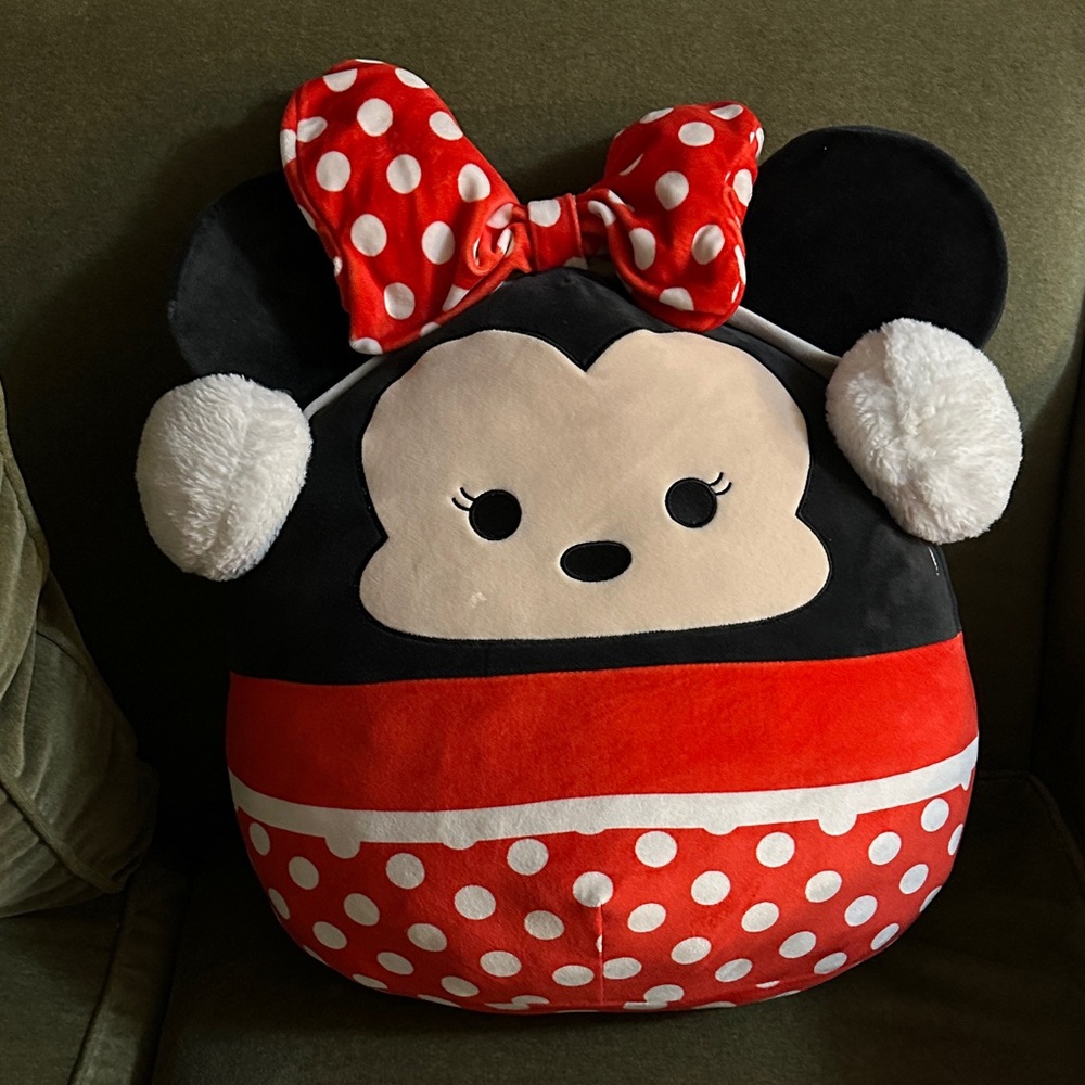 Red and Black Minnie Mouse Squishmallow with Polka Dot Bow (large)